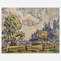 Paul Kühn, Sommerlandschaft, Aquarell auf Papier