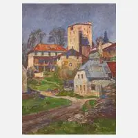 Ernst Liebermann, "Aus Tittmoning", Gouache auf Papier