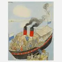 Eine Schifffahrt by Josef Mauder, Mischtechnik, sold Feb 2024