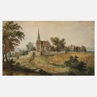 Alexander Thiele, Kirche in Plauen bei Dresden, 1729, Mischtechnik