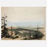 Karl Bellmann, Mittelgebirgslandschaft, 1947, Pastellkreiden