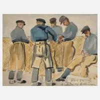 Ludwig Göbel, "Netzflicker auf Hiddensee", Aquarell über Graphit auf leichtem Karton