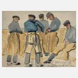 Ludwig Göbel, "Netzflicker auf Hiddensee", Aquarell über Graphit auf leichtem Karton