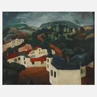 Volker Melchior, "Vogtländische Landschaft", Öl auf Hartfaserplatte