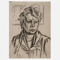 Alfred Tröger, Frauenportrait, Kohle auf Papier
