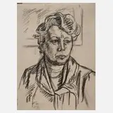 Alfred Tröger, Frauenportrait, Kohle auf Papier
