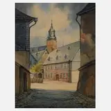 Hans Weiß-Aue, "Schneeberg Zobelplatz", Aquarell auf Papier