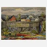 Hans Weiß-Aue, "In Johanngeorgenstadt", Aquarell und Tusche auf Papier