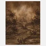Hans Weiß-Aue, "Am großen Kranichsee", Kreiden auf Papier