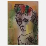 Albert Hennig, Damenportrait, Aquarell auf leichtem Karton