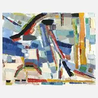 Hermann Naumann, Abstrakte Komposition, 1981, Öl auf Sperrholztafel