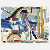 Hermann Naumann, Abstrakte Komposition, 1981, Öl auf Sperrholztafel