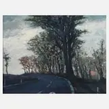Prof. Siegfried Ratzlaff, "Straße bei Ochsensaal", Acryl und Öl auf Platte