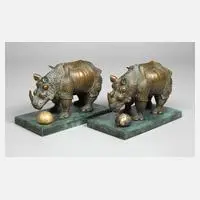 Salvador Dalí, "Rhinocéros habillé en dentelles", Bronze