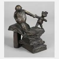 Erik Seidel, "Vater und Sohn" nach Erich Ohser, Bronze