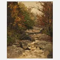 Steiniger Bach by Adolf Fischer-Gurig, Öl auf Leinwand, sold Sep 2023