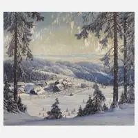 Karl Hauptmann, Winterlandschaft, 1935, Öl auf Malplatte