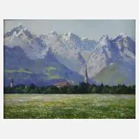 Hochgebirgslandschaft by Rudolf Emil Klöden, Öl auf Malplatte, sold Sep 2023