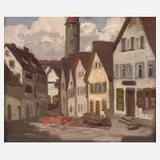 Wilhelm Legler, "Kirchberg/Jagst", Öl auf Leinwand