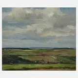 Max Nehrling, Thüringer Landschaft, Öl auf Malkarton