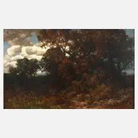 Hermann Rüdisühli, Gewitterlandschaft, Öl auf Malplatte