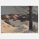 Paul Schüler, Winterlandschaft, Öl auf Leinwand
