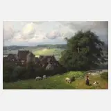 August Splitgerber, "Sommerhausen", 1913, Öl auf Leinwand
