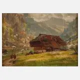 Carl Wilhelm Zimmer, Schwarzwaldhaus, 1927, Öl auf Leinwand