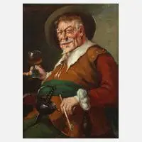 Alfred Zimmermann, Weintrinker, Öl auf Malpappe