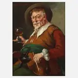 Alfred Zimmermann, Weintrinker, Öl auf Malpappe
