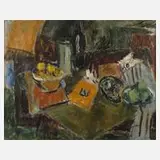 Stillleben by Poul Hauch-Fausbøll, Öl auf grober Leinwand, sold Sep 2023