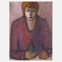 Wolf Reuther, Der Trinker, Gouache auf Malkarton