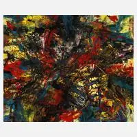 William John Newcombe attr., Action Painting, Acryl auf Malpappe