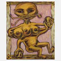 Vít Vejražka, "Veselá harmonikárka", 1956, Öl auf Leinwand