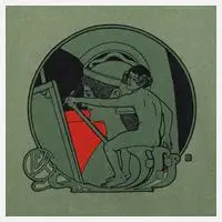 Koloman Moser, Allegorie der Kunst, Farblithographie auf grünem Papier
