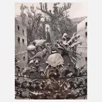 Albín Brunovský, Theatre of the World, 1990, Lithographie in Blei signiert
