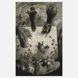 Albín Brunovský, "Mat mit der schwarzen Königin", 1988, Radierung in Dunkelbraun
