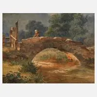Jakob Josef Zelger, An der Steinbrücke, Aquarell