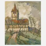 Willy Müller-Gera, Wehrkirche Oberoppurg, Aquarell