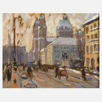 Otto Weil, Odeonsplatz in München, 1884, Mischtechnik