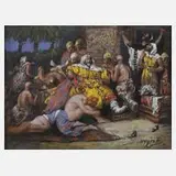 Hajos, dem Raubzug, Pastell