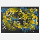 Sigmar Polke, abstrakte Komposition, Mischtechnik