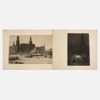 Walter Zeising, zwei Radierungen Dresden, 1876