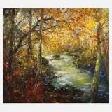 Manfred Feiler, Herbst im Nymphental, 1925, Öl auf Leinwand
