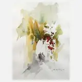 Manfred Feiler, Straßenszene, Aquarell auf Karton