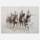 Manfred Feiler, Kamelreiter, Aquarell auf weißem Karton