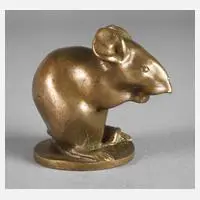 Wilhelm Krieger, Tierplastik Maus, Bronze