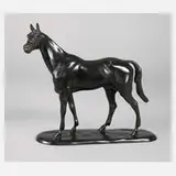 Gaston d'Illiers, stehendes Pferd "sous-off", Bronze