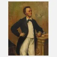 F. Adler, Richard Wagner in Gedanken an Lohengrin, Öl auf Leinwand