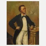 F. Adler, Richard Wagner in Gedanken an Lohengrin, Öl auf Leinwand